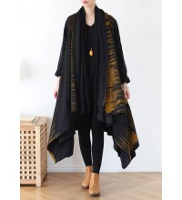 spring coat fashion yellow print asymmetric coats