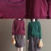 winter casual burgundy lace collar cotton sweater loose warm knit tops