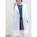 Chic blue Cotton outwear for women hooded tunic summer cardigan