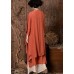 French orange linen tunic top bracelet sleeved loose summer cardigan